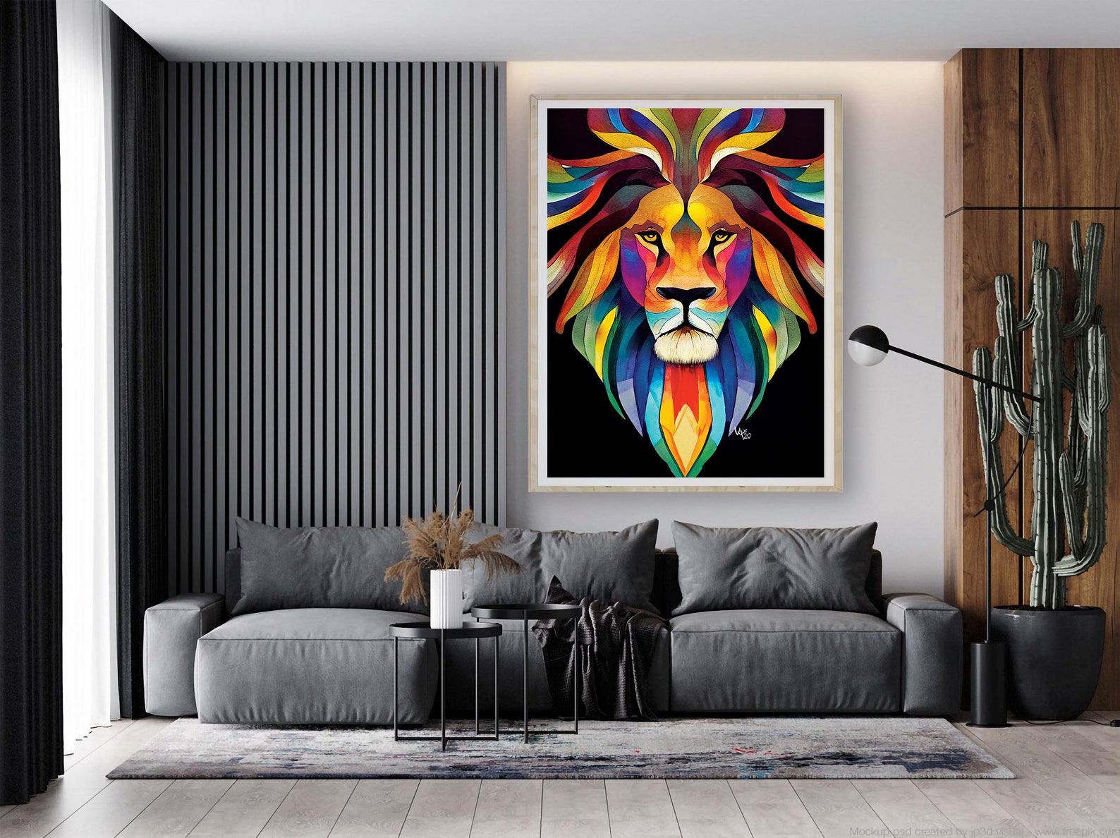 Lion Wall Art Printable Digital Download Watercolor Lion Etsy