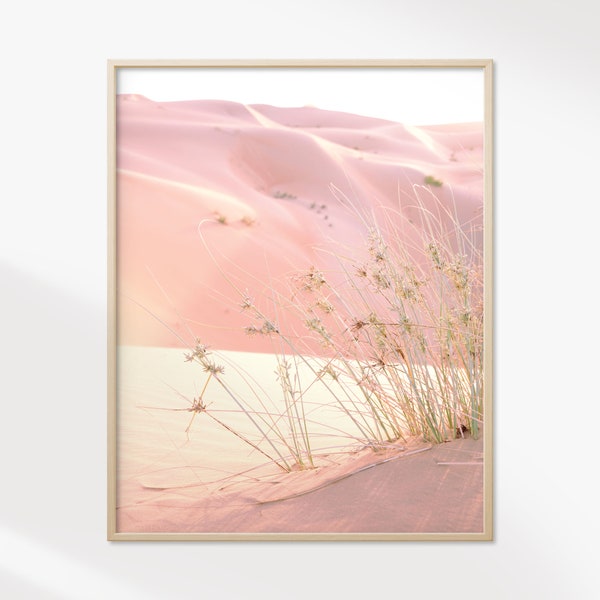 PRINTABLE Wildflower Photography Print, Pink Desert Art, Boho Wall Art for Bedroom, Minimal Nature Art, Calming Wall Art, Nature Lover Gift