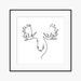 PRINTABLE Moose Line Art Black &amp; White Minimalistic Print, Home Decor ...