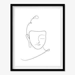 Buddha Minimalist Line Art for Bathroom, Bedroom Wall Art PRINTABLE, Wall Decor Boho for Women, Yoga Decor, Meditation Gifts for Men, Zen