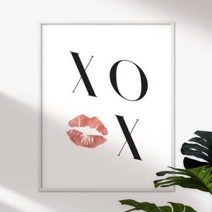 PRINTABLE Xoxo sign, XO print, XOXO valentine printable wall art, Valentines gift for her, Teen Bedroom Decor, Bathroom, Galentines gift