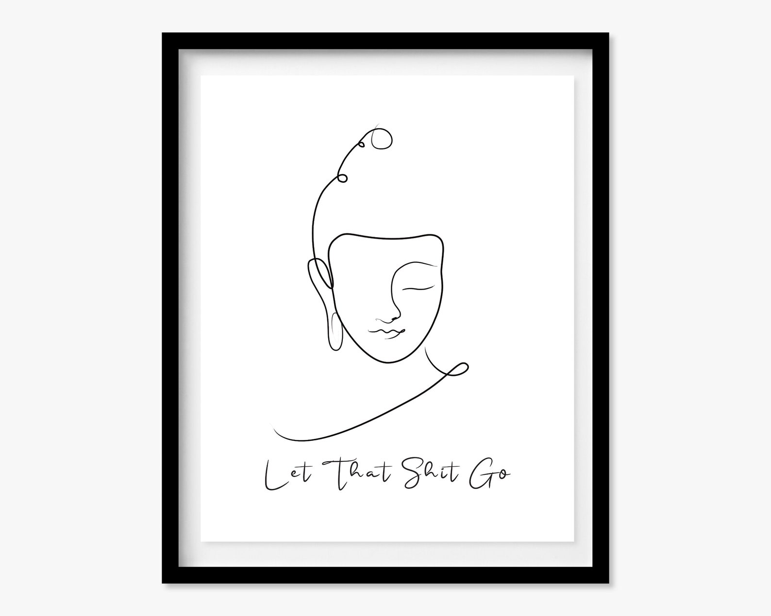 PRINTABLE Let That Shit Go Print for Bathroom, Minimal Buddha Line Art ...