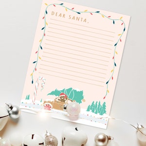 PRINTABLE Letter to Santa for Kids, Dear Santa Letter for Students, Christmas Activities for Classrooms, Printable Template for Teachers