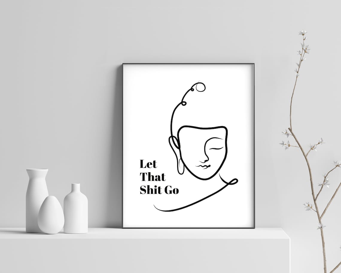 PRINTABLE Buddha Let That Shit Go Minimalistic Print Yoga - Etsy