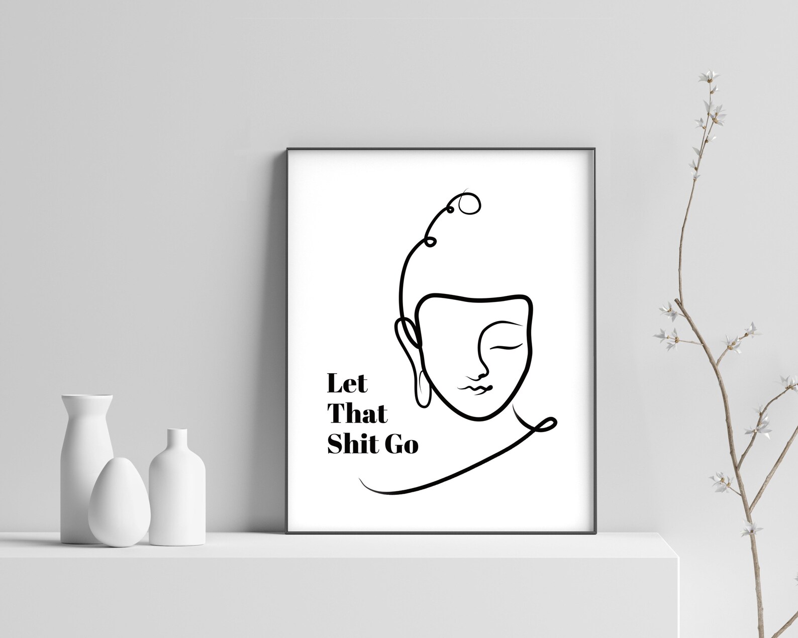 PRINTABLE Buddha Let That Shit Go Minimalistic Print Yoga - Etsy