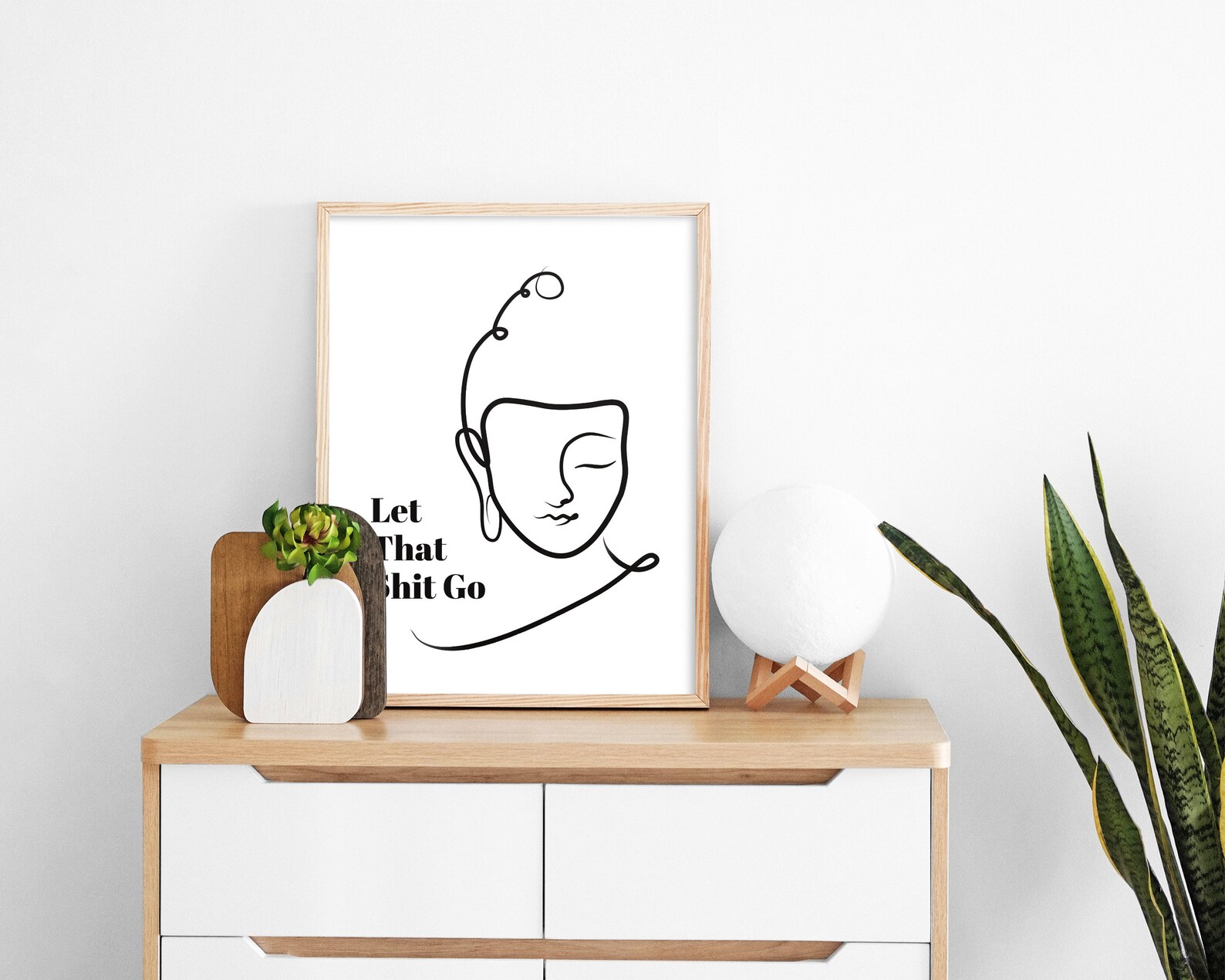 PRINTABLE Buddha Let That Shit Go Minimalistic Print Yoga - Etsy
