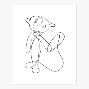 May include: A line drawing of a person sitting with their head resting on their hand, in a contemplative pose.