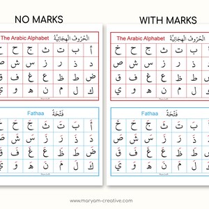 Arabiska läskort, Tajweed, Al-Qaaidah Nooraaniyah, اللغة العربية - Omedelbar nedladdning bild 8