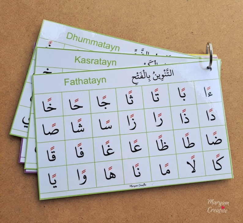 Arabiska läskort, Tajweed, Al-Qaaidah Nooraaniyah, اللغة العربية - Omedelbar nedladdning bild 4
