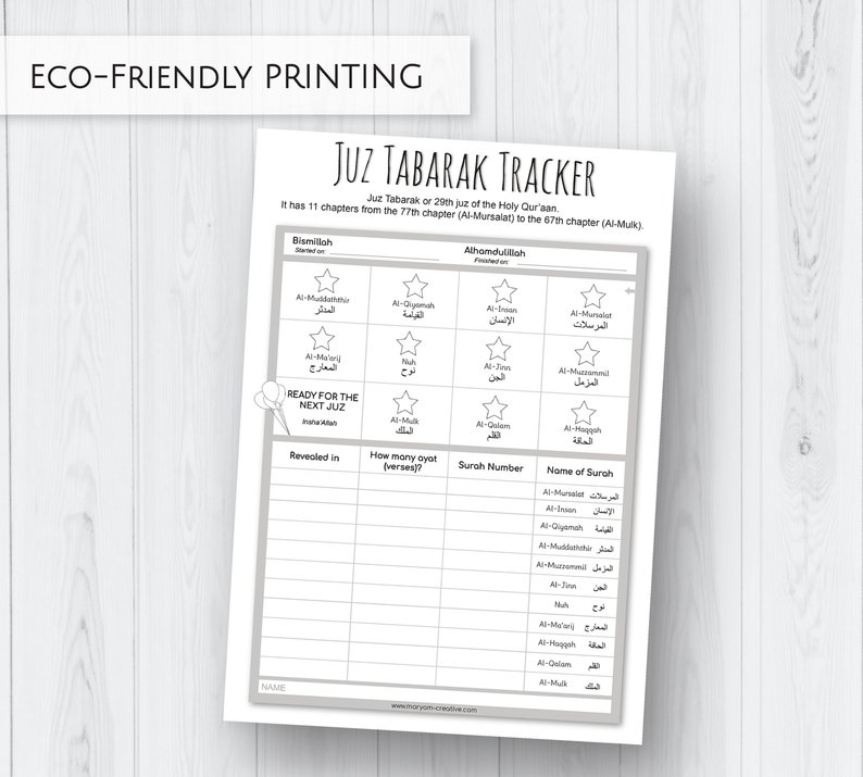Juz Tabarak Tracker, Quran, Islam, Quran Kids, Muslim Kids Instant ...