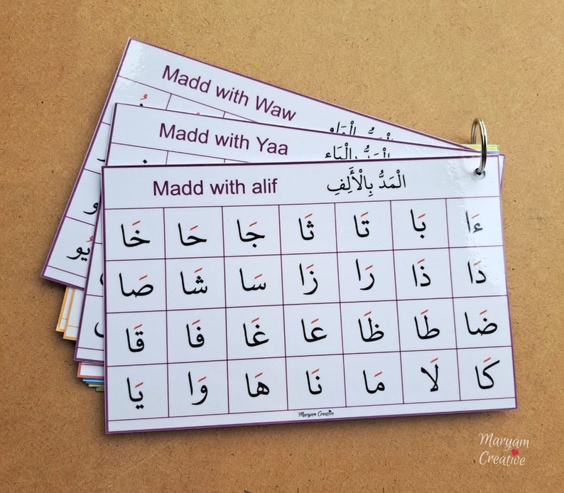 Arabiska läskort, Tajweed, Al-Qaaidah Nooraaniyah, اللغة العربية - Omedelbar nedladdning bild 5