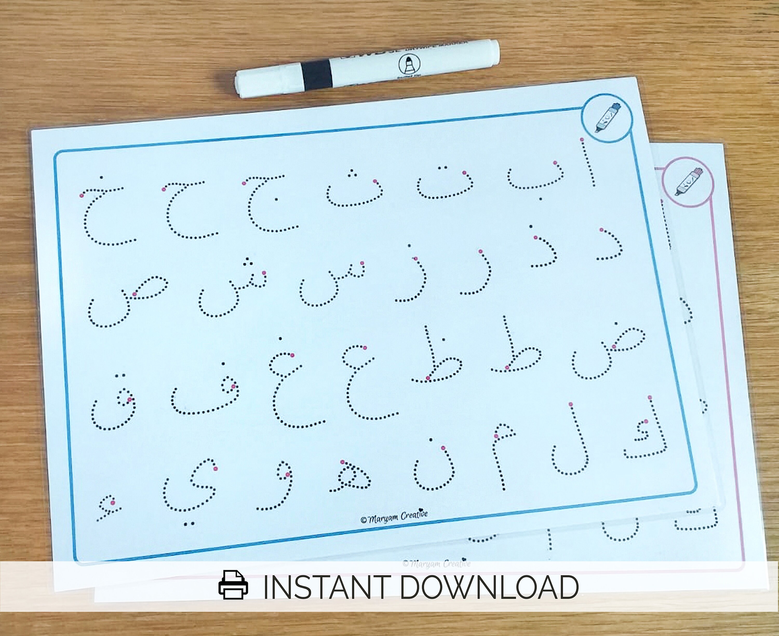 Arabic Alphabet Tracing Mat Arabic Tracing Handwriting Etsy Canada