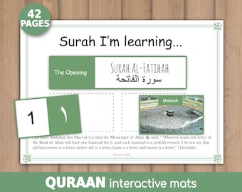 Quran Interactive Hands-On learning Mats, Quran Activity, Muslim Kids, Juz'Amma -  Instant Download