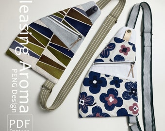 Personal Flex Bag Sewing Pattern, Sling Bag Templates, Chest Purses Sewing Tutorails, Anti Theft Bag, pdf file, Instant Download