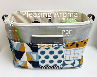 Tote Organizer with Templates, Bag Insert, Sewing Pattern, Craft Organizer, Multi Pocket Organizer, pdf file, Instant Download