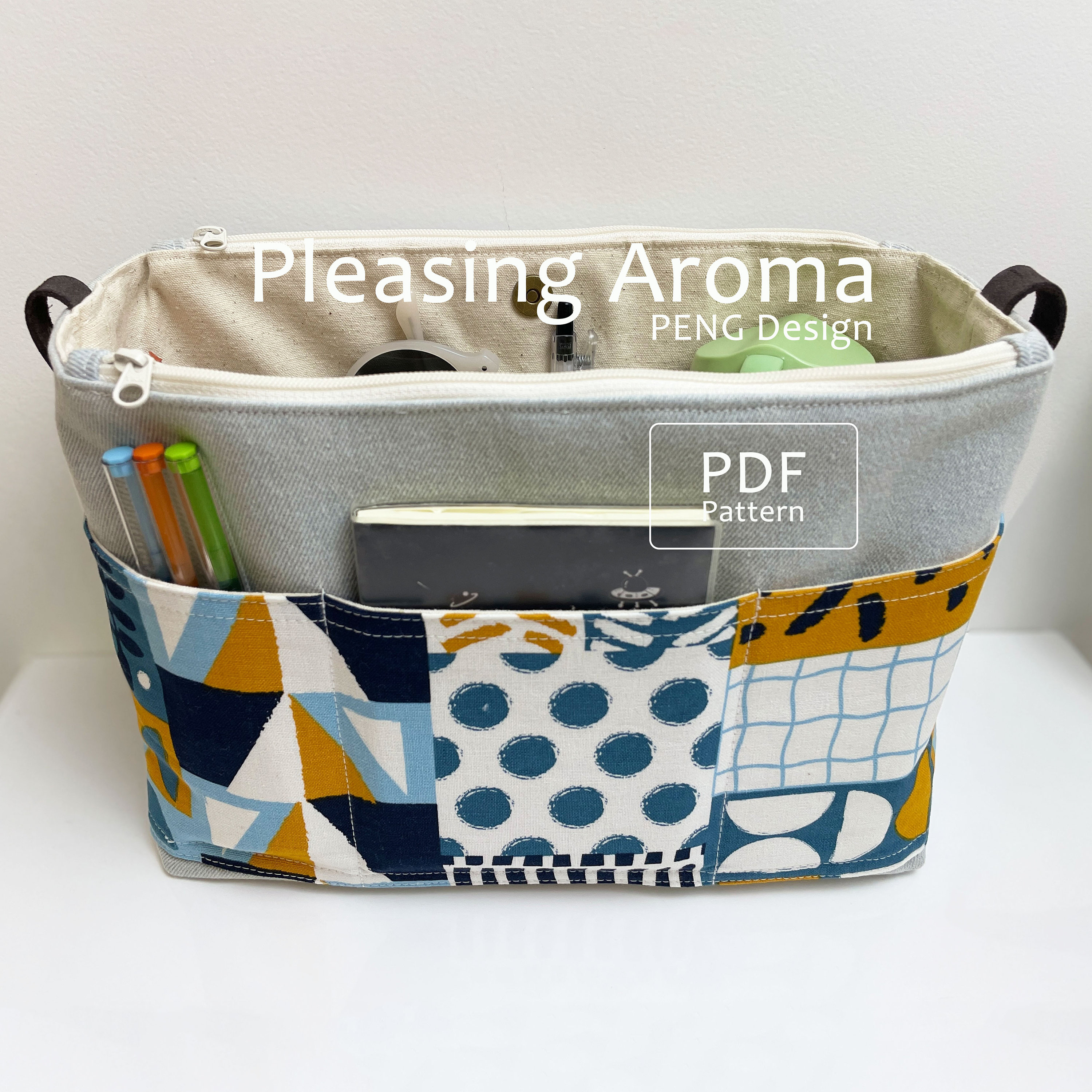 Tote bag online organizer insert pattern