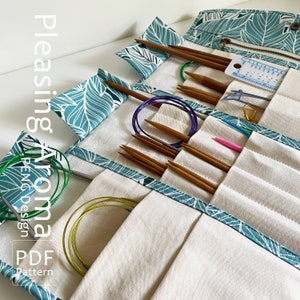 Sewing Pattern Knitting Needle Case/2 Size/Needle case pattern/Canvas Needle Holder Pattern/PDF/Knitters Organizer