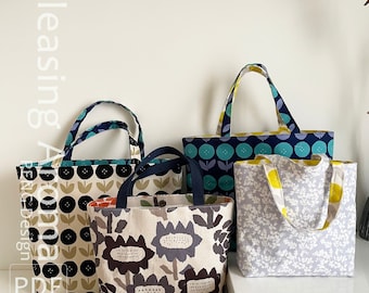 Classic Tote Bag Sewing Tutorials,four Sizes,sewing Pdf,basic Bag