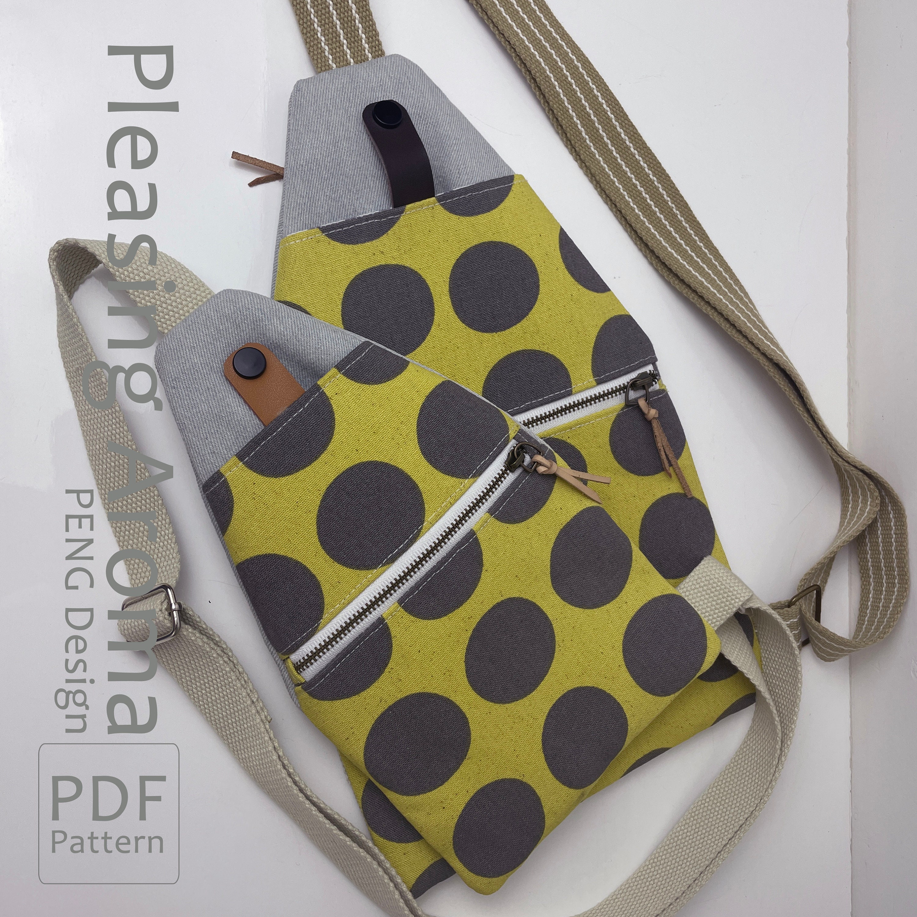 Sling Pattern Sling Bag Pattern,2 Sizes Front Sling Purse Sewing Patterns,mini and ...