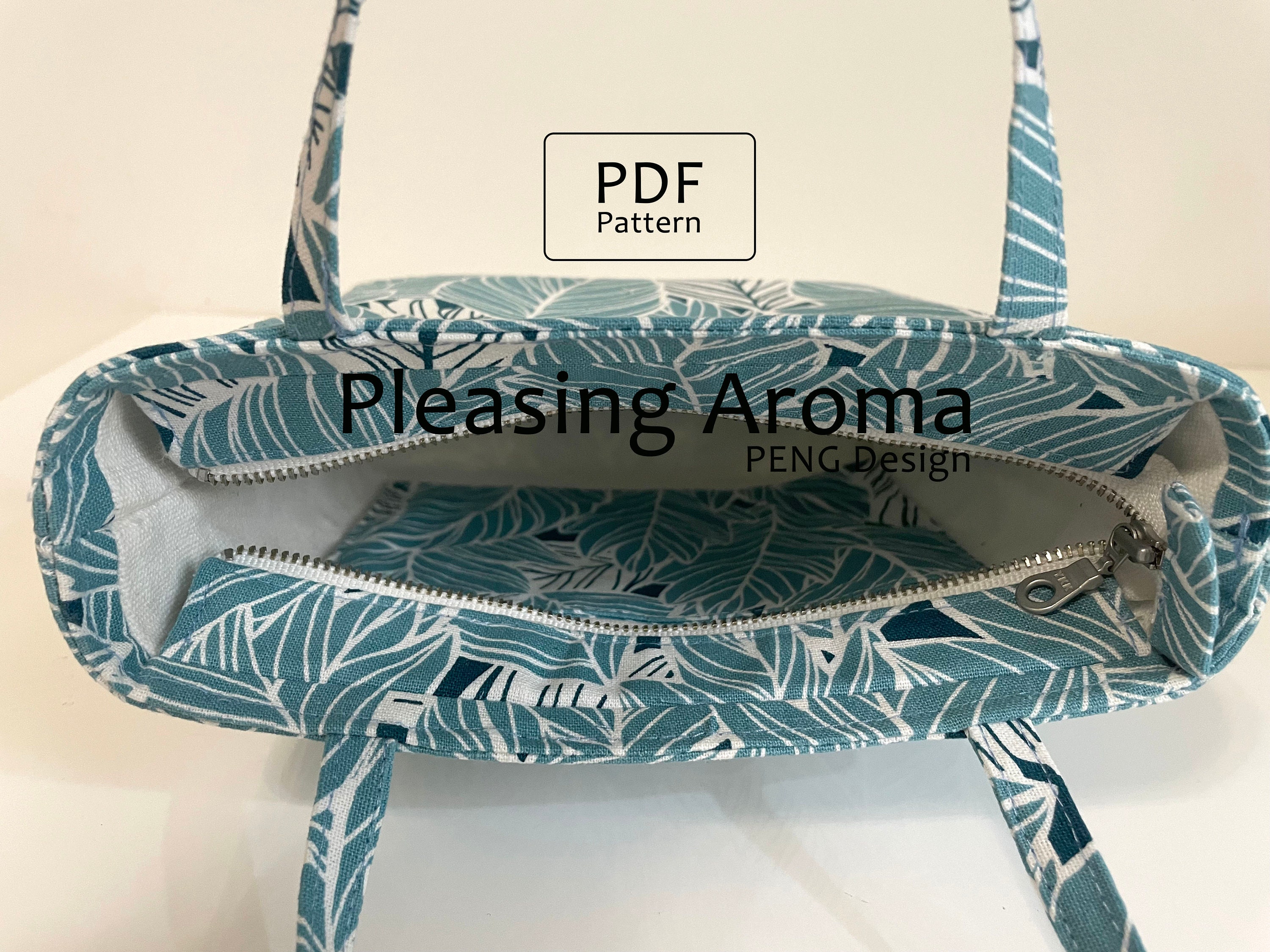 Mini Tote Bag With Templates,two Sizes,pdf Sewing Pattern, Zip Tote Bag ...