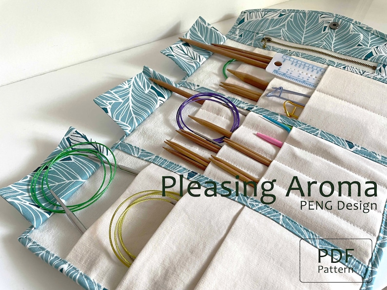 Sewing Pattern Knitting Needle Case/2 Size/Needle case pattern/Canvas Needle Holder Pattern/PDF/Knitters Organizer image 1