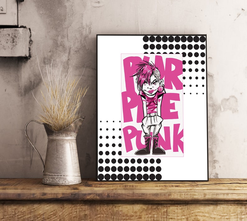 Punk Print Boy's Room Decor Humour Poster for boy Youth | Etsy