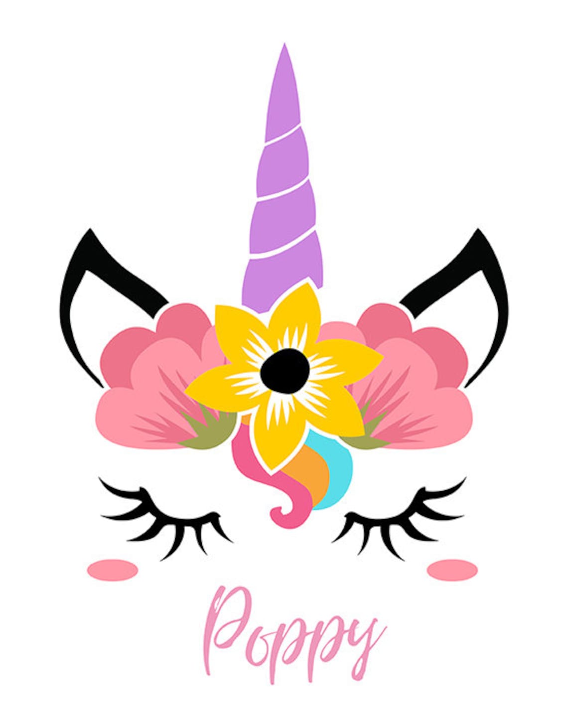 poppy name poppy print unicorn print personalized sign etsy