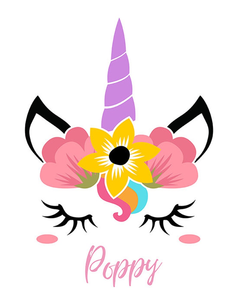 poppy name poppy print unicorn print personalized sign etsy
