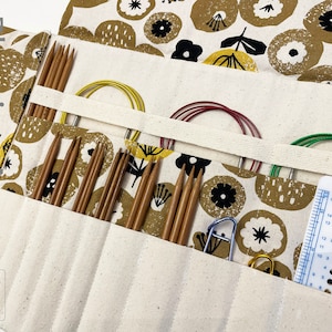 Knitting Needle Case Sewing Pattern/Needle Case Sewing Tutorials/PDF Snap Button Knitters Organizer