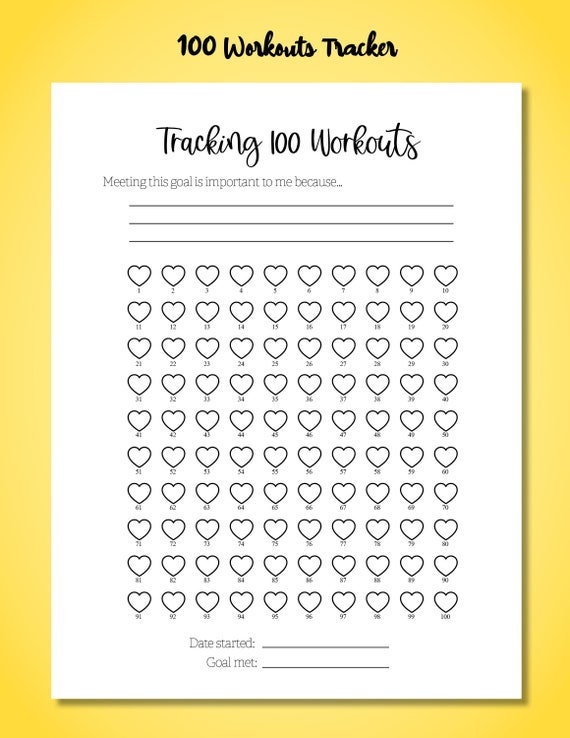 100 Workouts Tracker -- Keep Track of Your Workouts, Fitness Goals
