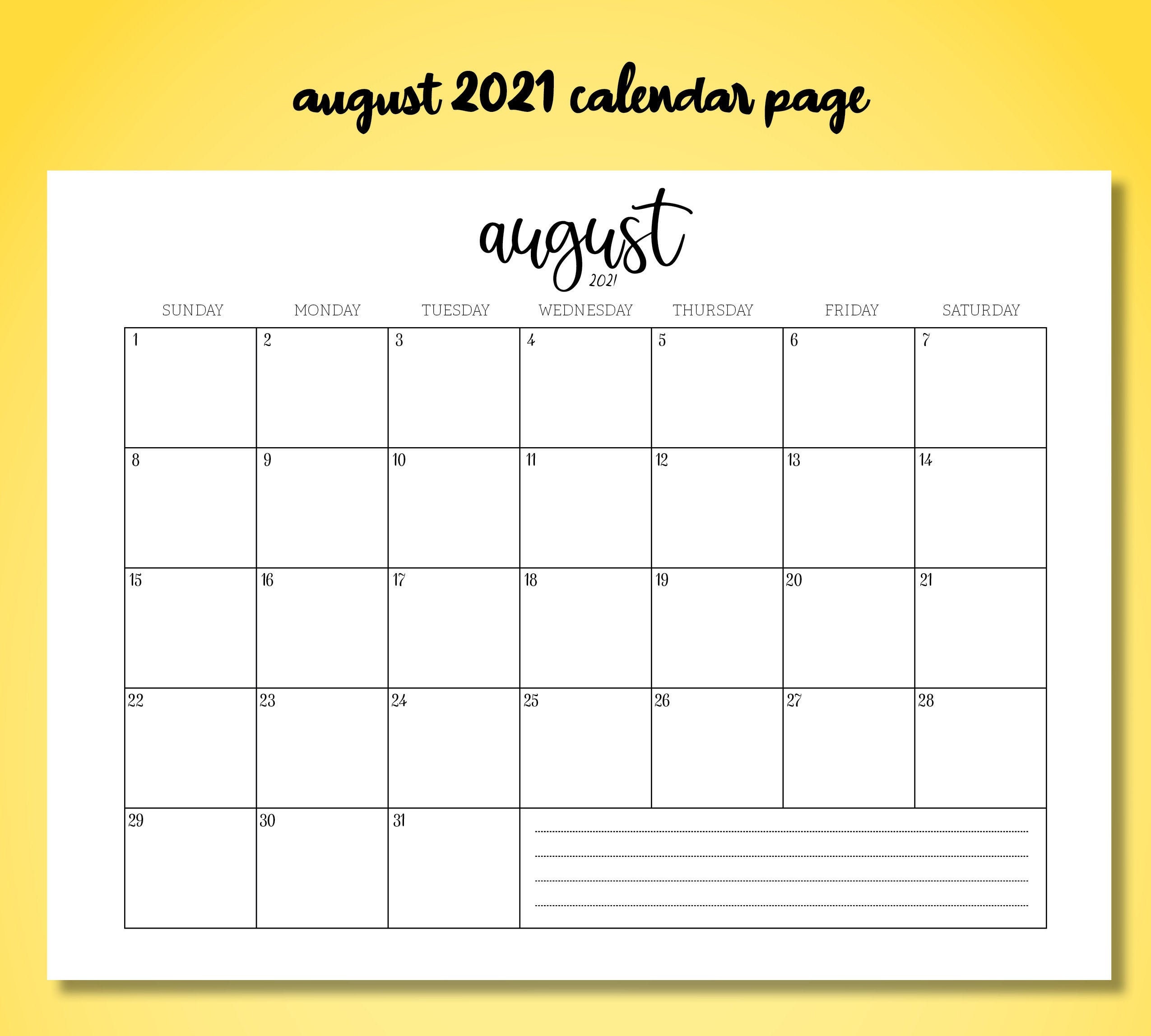 printable august 2021 calendar etsy australia