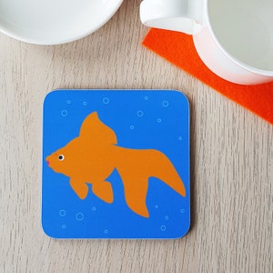 SALE** - 50% OFF - Goldfish Coaster, orange, Ryukin, fancy goldfish, aquarium, fish keeping, fish keeper, fish tank, pet, pond