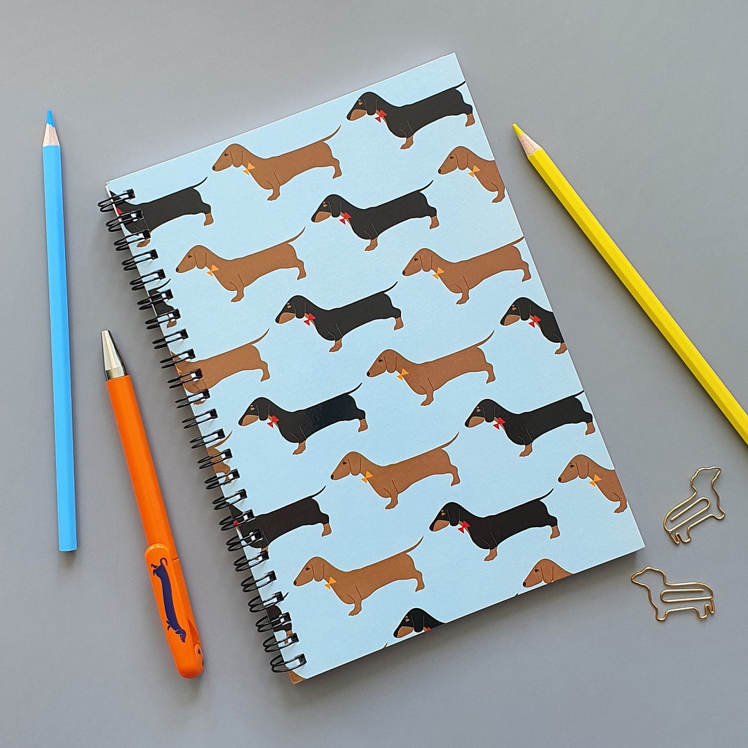 Dachshunds A5 Wirebound Notebook - Sausage Dog, Wiener Dog, Smooth ...