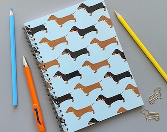 Dachshund A5 Wirebound Notebook: Sausage Dog Design, Stationery