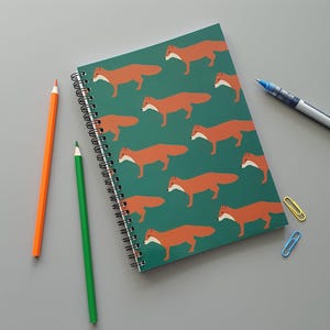 Fox A5 Wirebound Notebook: Wildlife Stationery, Lined & Blank Pages