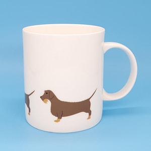 Wire Haired Dachshund Large Bone China Mug -  dog, Teckel, sausage dog, kitchen, tableware, gift, dog lover, home, coffee, tea, wiener dog