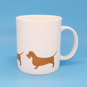 Red Wire Haired Dachshund Large Bone China Mug -  dog, Teckel, sausage dog, kitchen, tableware, gift, dog lover, coffee, tea, wiener dog
