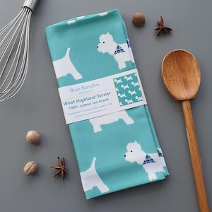 Westie Tea Towel – West Highland Terrier Kitchen Dish Cloth