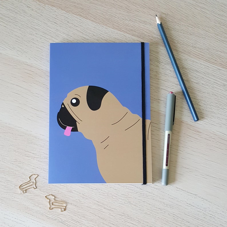 A5 Pug Notebook Notepad Stationery Dog Fun Quirky Etsy