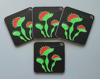 Venus Fly Trap Coaster Set – Quirky Carnivorous Plant Design