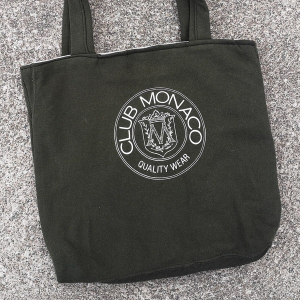 vintage & Rad 90's Club Monaco - Sac fourre-tout recyclé vert forêt foncé foncé Club Monaco