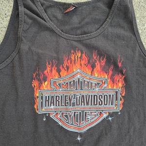 Vintage Faded Harley Davidson Tank Top: 2003 Robinson, Single Stitched, XL