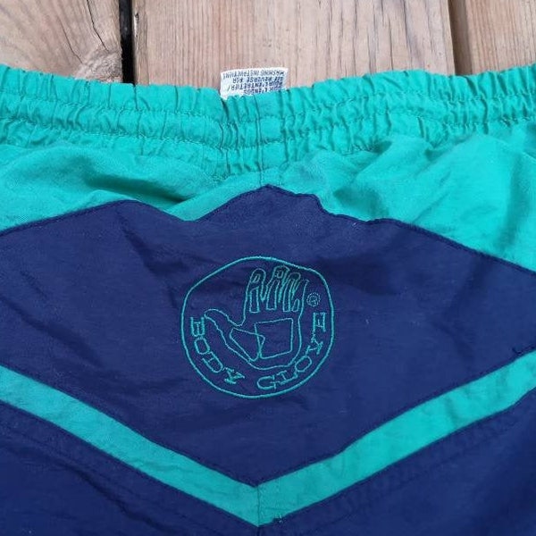 Vintage 1992 Body Glove Teal/Blue/Green Neon / 100% Nylon Swim Trunks Shorts Summer Party Time 36W