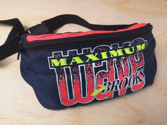 Vintage 90s Brooks Fanny Pack: Neon Pink & Green Waist Bag
