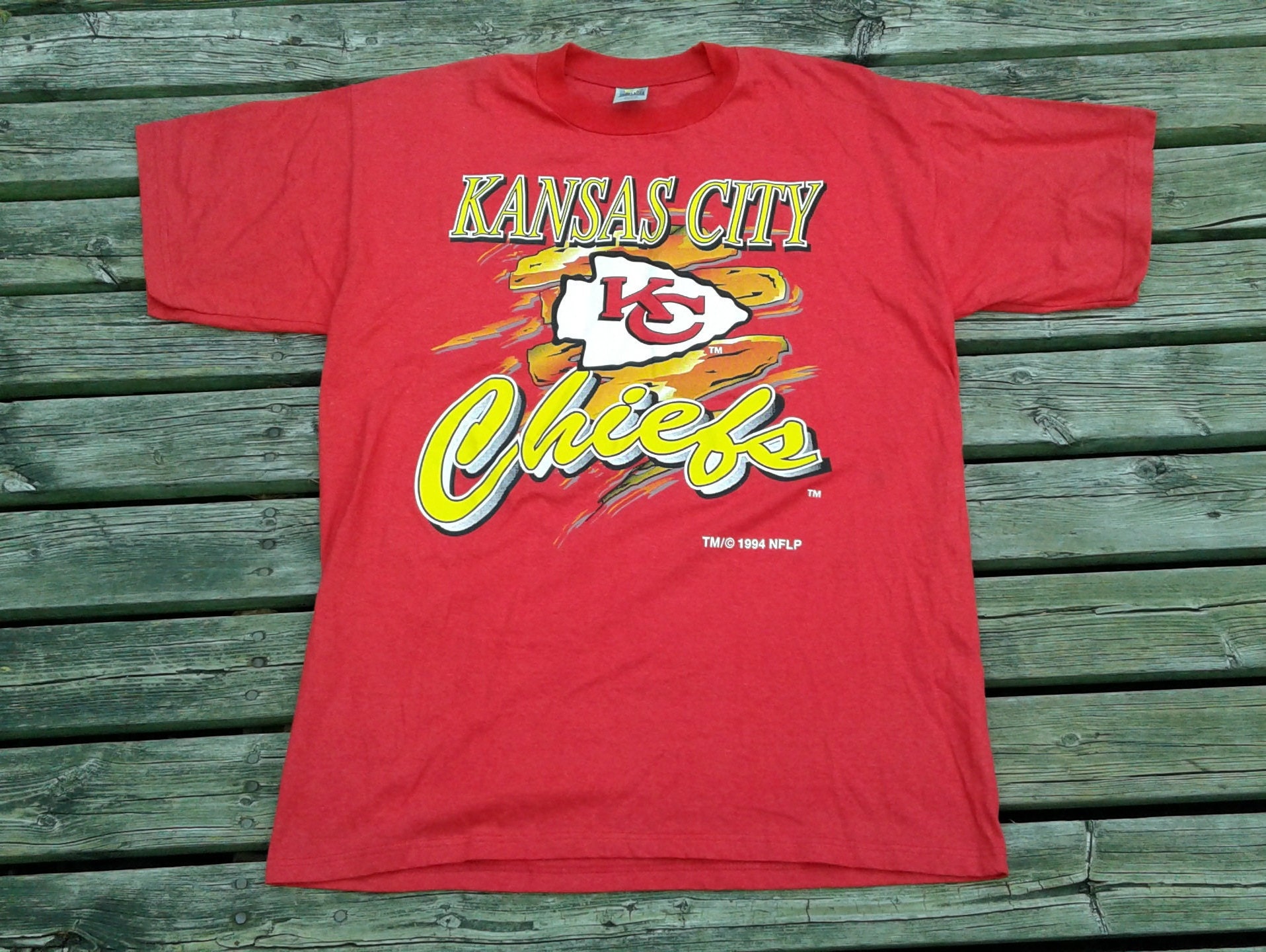 Vintage 1994 90's Kansas City Chiefs t-shirt Made in USA | Etsy