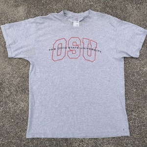 T-shirt vintage e sottile "The Ohit State University" OSU Buck-eyes / triblend / Fruit of the Loom Large