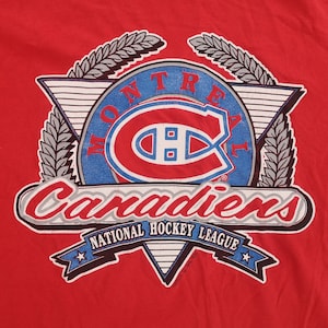 Vintage 1991 Perfectly Faded / Les Canadiens de Montreal Montreal Canadiens / enkelvoudig gestikt / T-shirt Made in Canada by Trench / XL