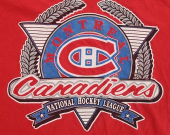 Vintage 1991 Montreal Canadiens T-Shirt: Single Stitched, Made in Canada, XL
