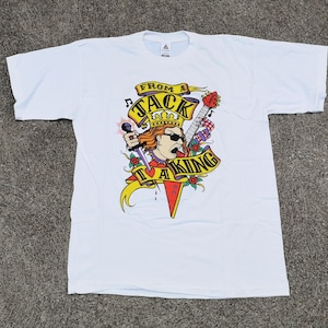 Vintage 1992 &quot;From a Jack to a King&quot; paper thin / single stitched / Made in England t-shirt / XL