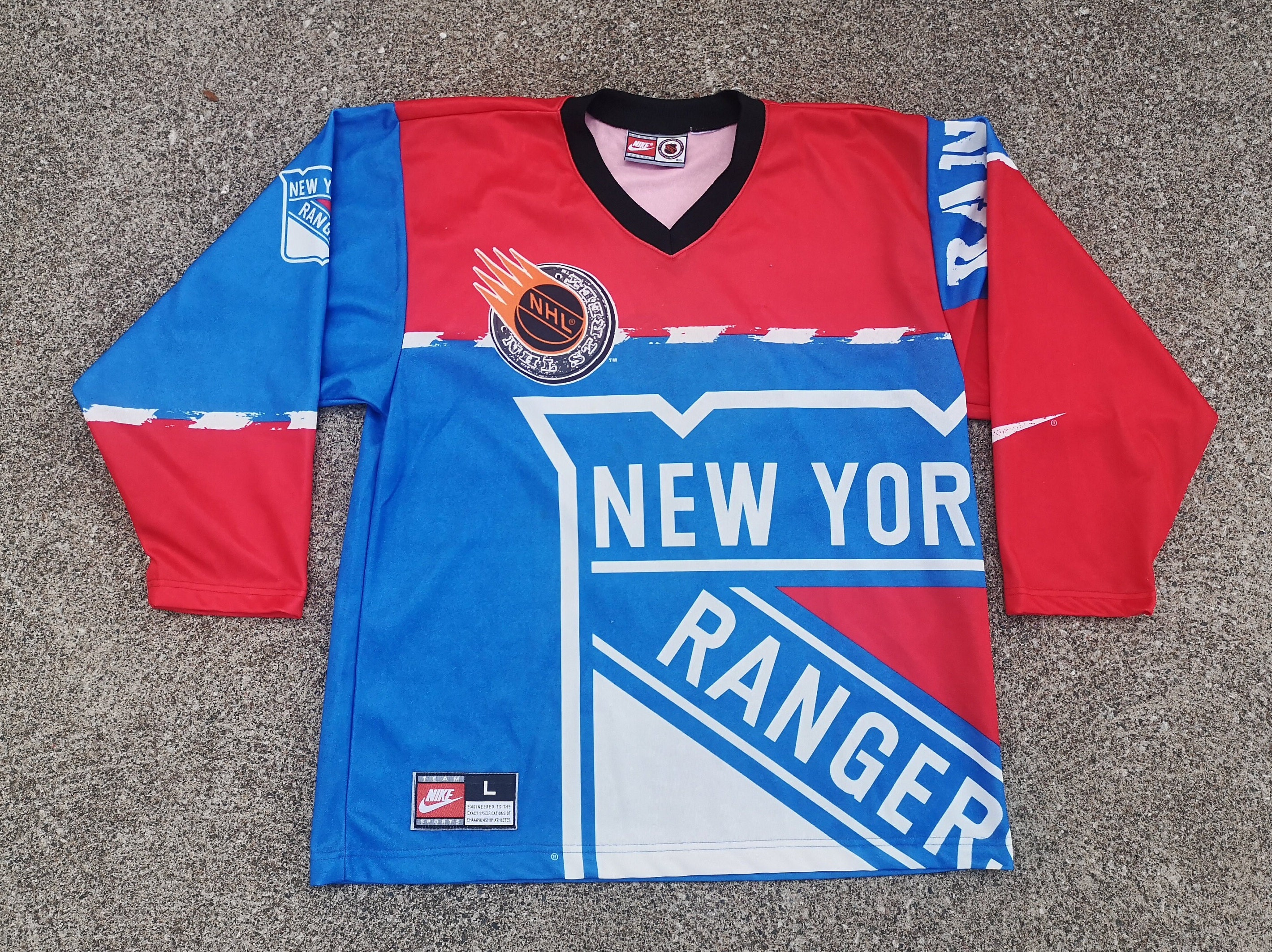 New York Rangers 90's Vintage NHL Crewneck Sweatshirt Red / L